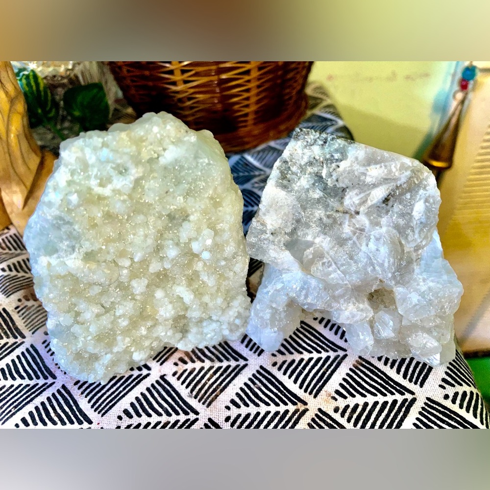 White and Gray Crystal Geode Set